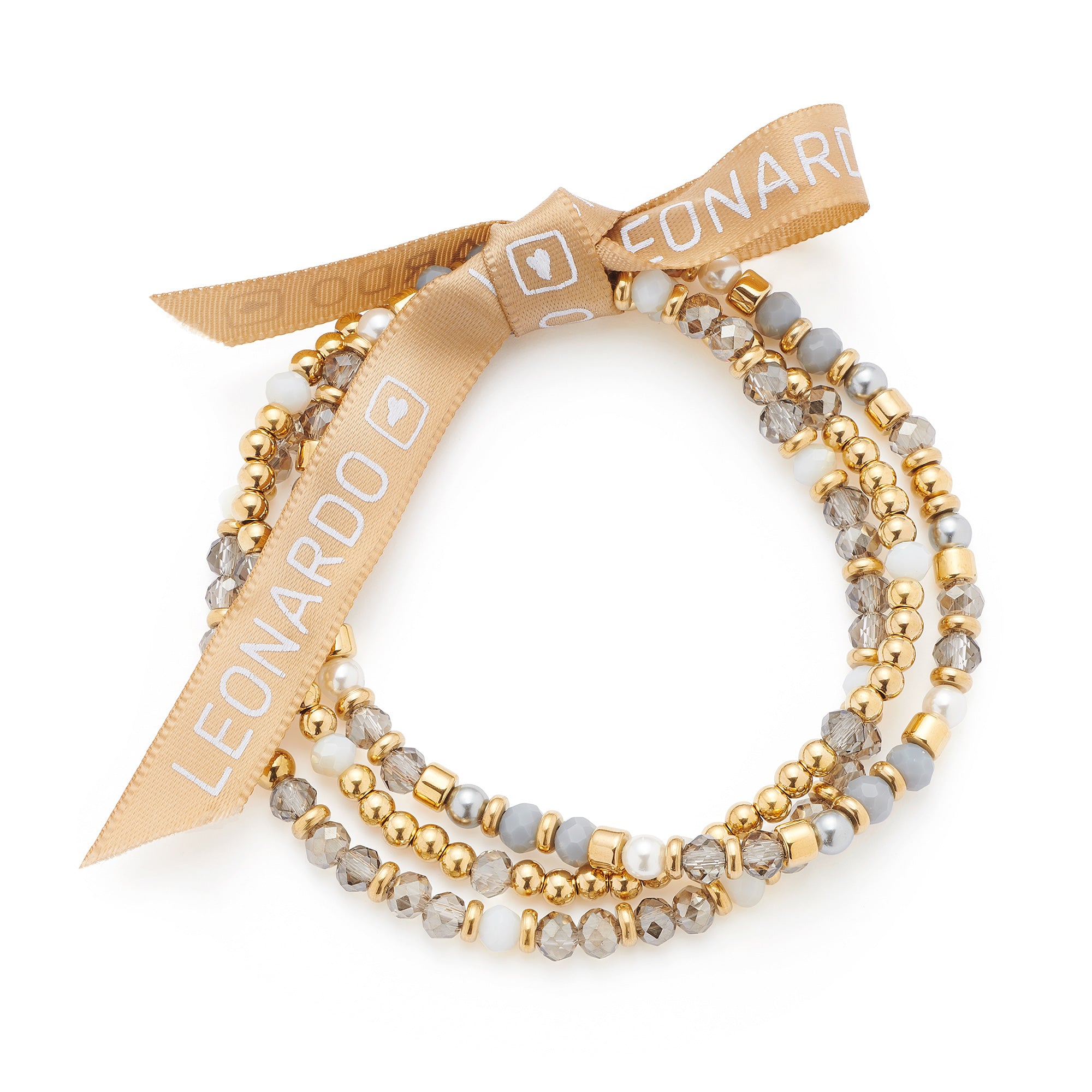 leonardo-bernadette-bracelet-dor-perles-grises-3-rangs image 1