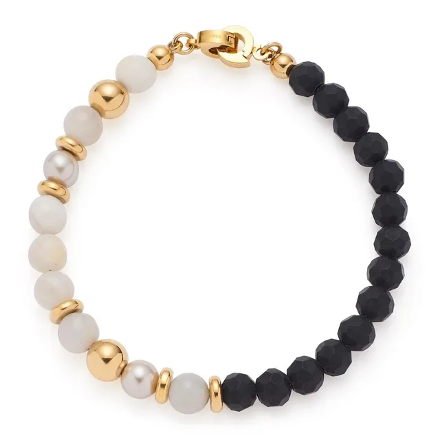 leonardo-clip-mix-holly-bracelet-perles-noir-dor image 1