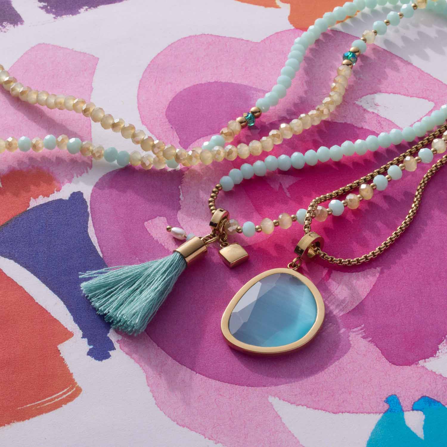 leonardo-bonny-pendentif-clip-mix-dor-turquoise image 3