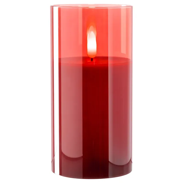 leonardo-autentico-bougie-led-rouge-15x8-cm image 1