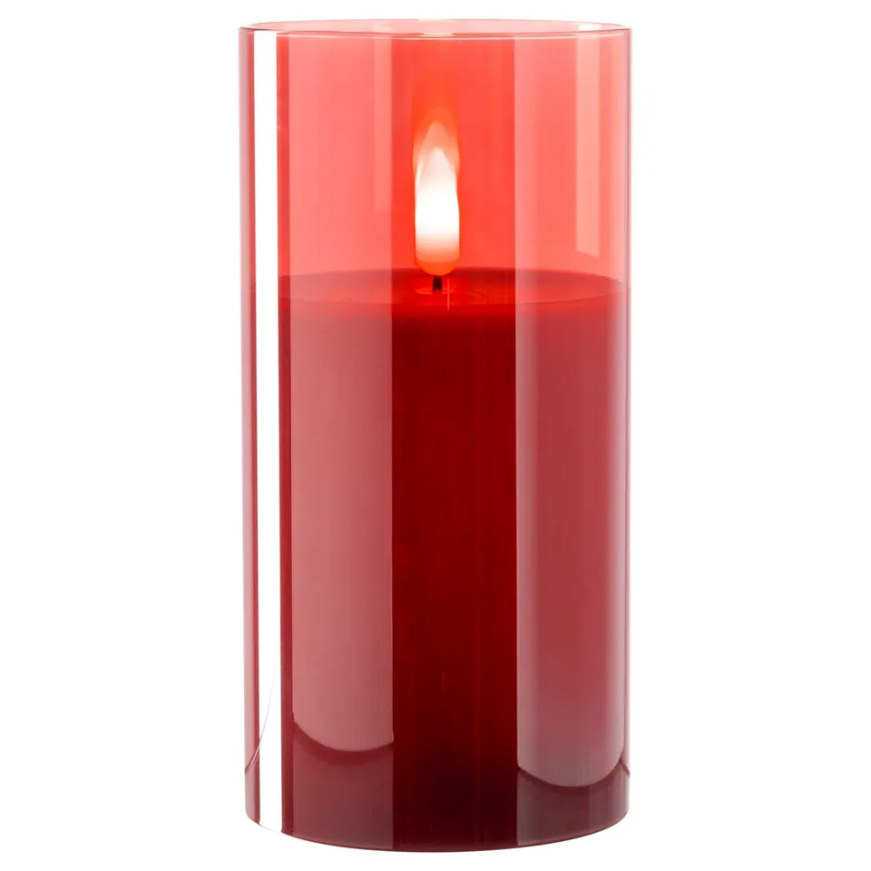 leonardo-autentico-bougie-led-rouge-15x8-cm image 1