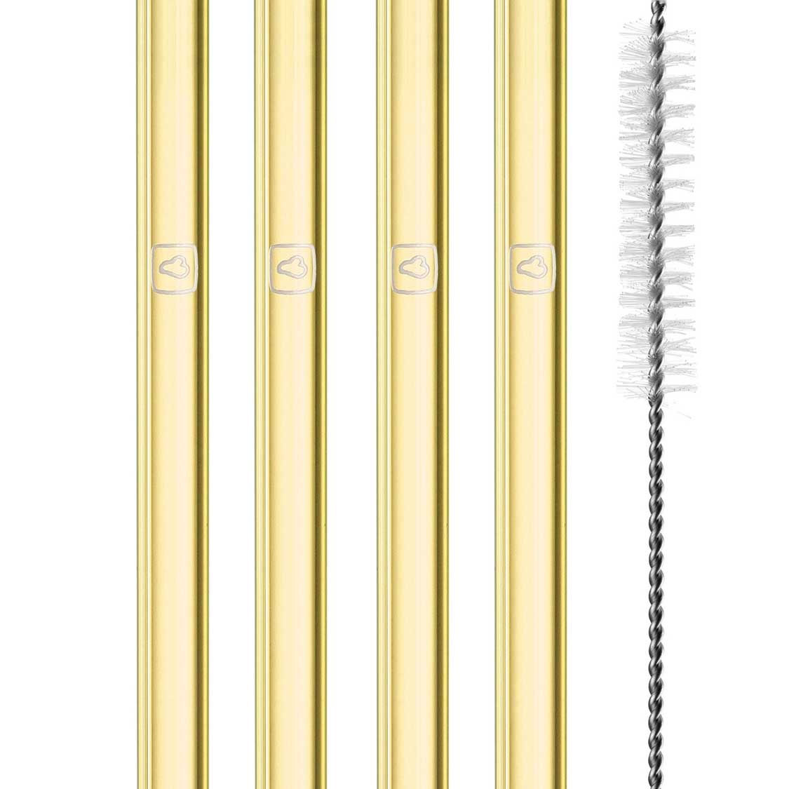 leonardo-sole-paille-en-verre-jaune-20-cm-lot-de-4-brosse image 4