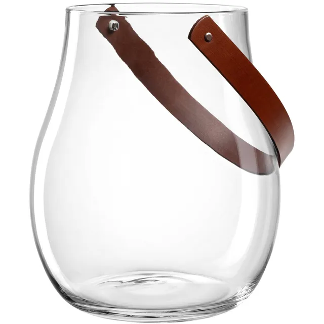leonardo-giardino-photophore-verre-32-cm-anse-cuir image 1
