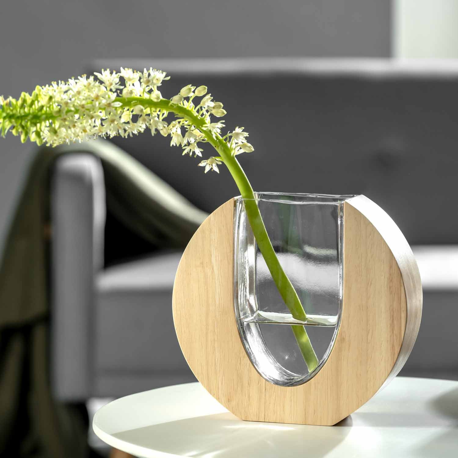 leonardo-legno-vase-verre-et-bois-19-cm image 2