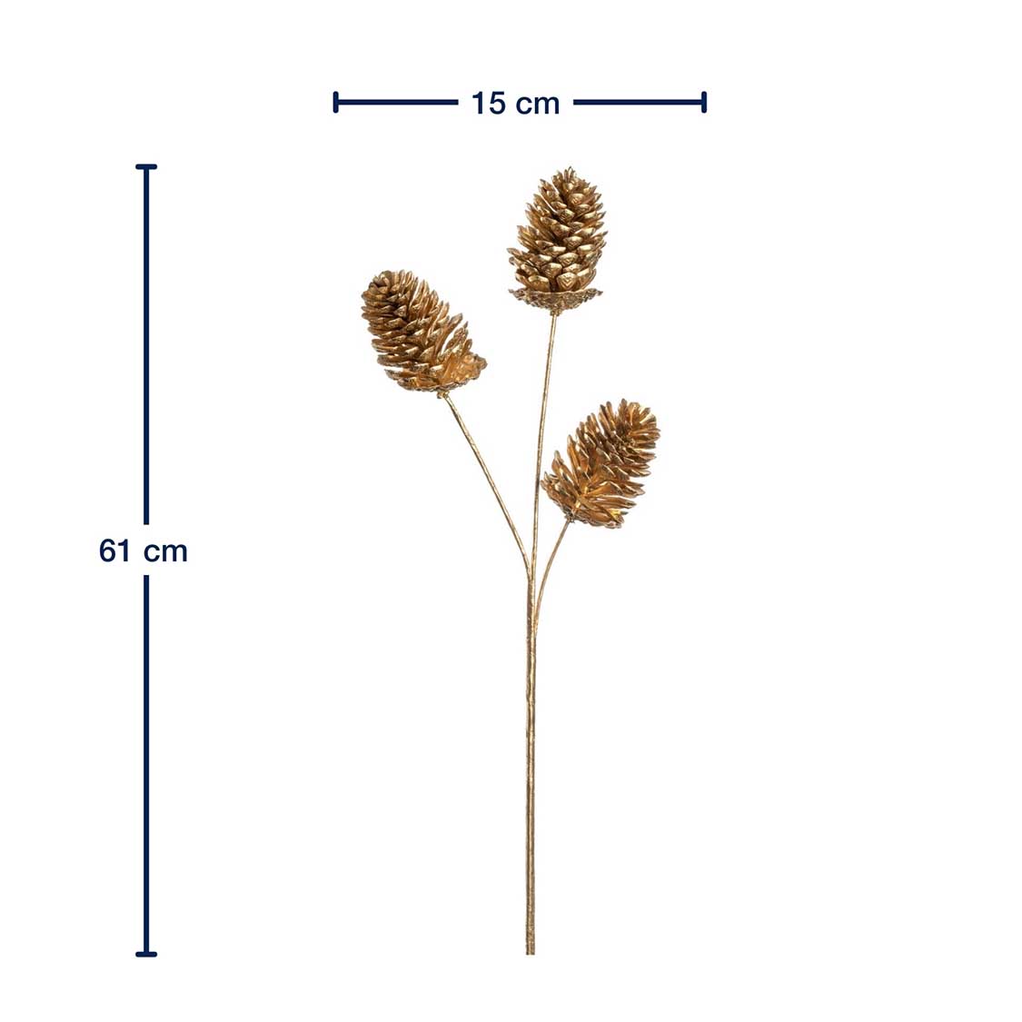 leonardo-capanna-branche-d-corative-61-cm-dor-pommes-pin image 3