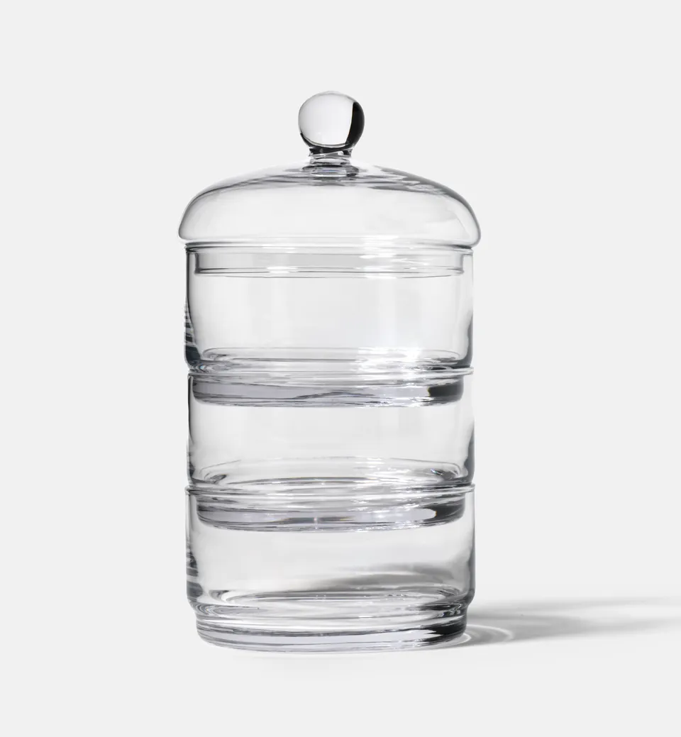 krosno-bocal-verre-avec-couvercle-lot-3-sucrier image 1