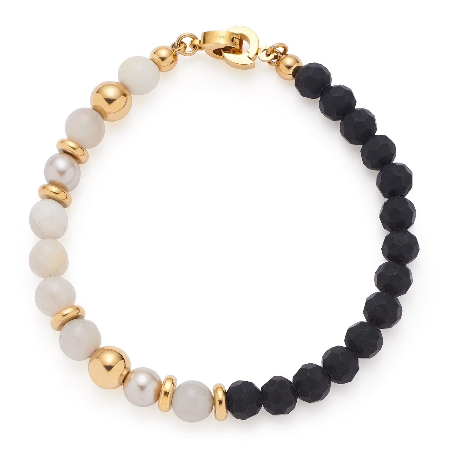 leonardo-clip-mix-holly-bracelet-perles-noir-dor image 1