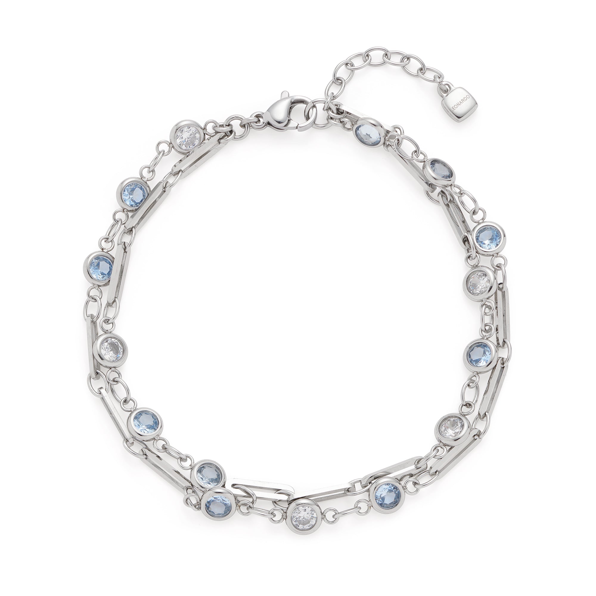 leonardo-vicky-bracelet-double-rang-bleu-argent image 1