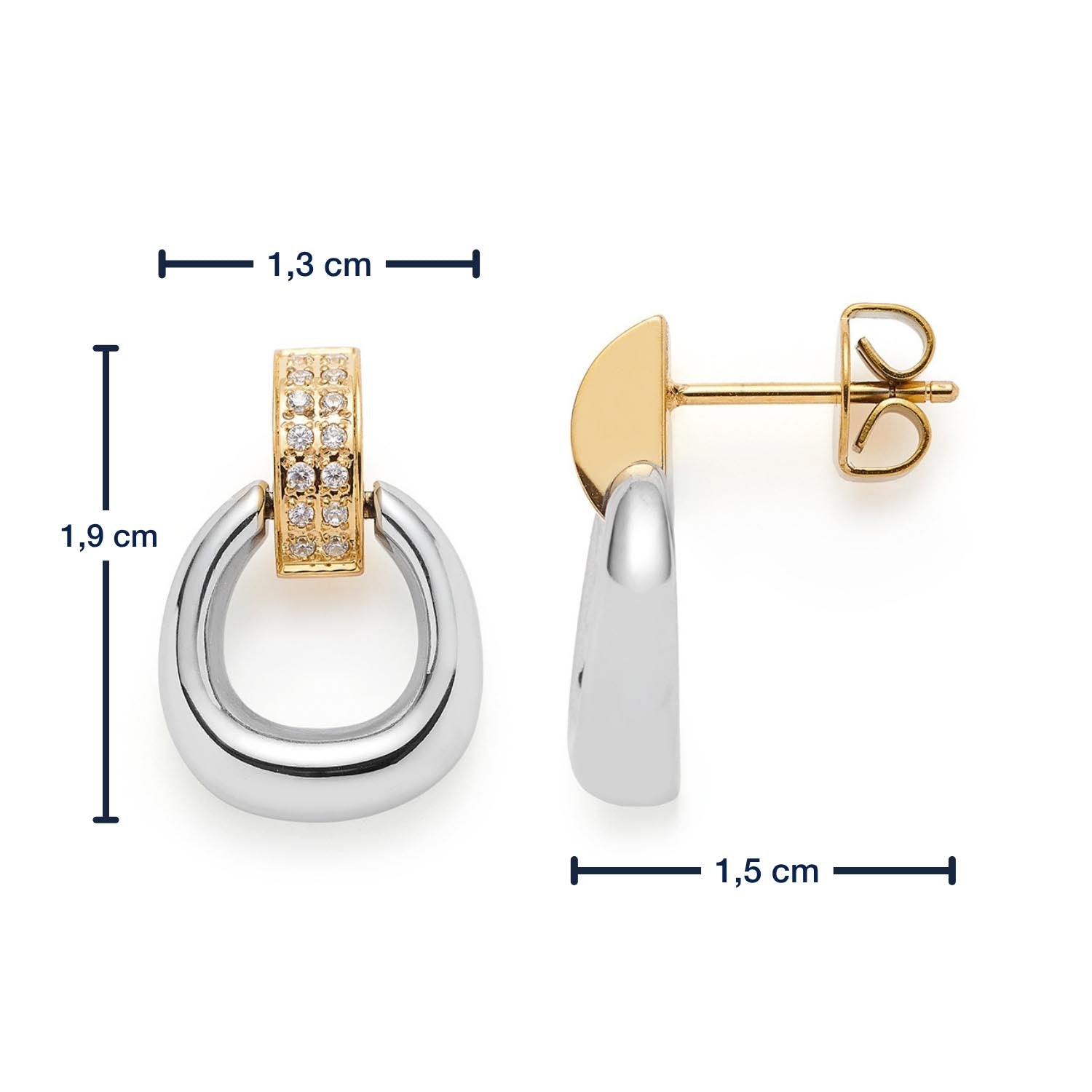 leonardo-livia-boucles-bicolore-zirconia-mobile image 4