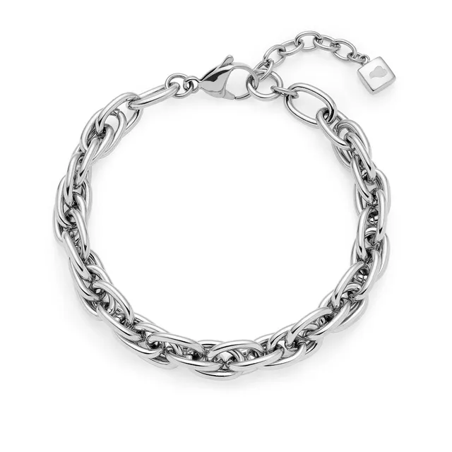 leonardo-sina-bracelet-acier-argent-maillons-ovales image 1