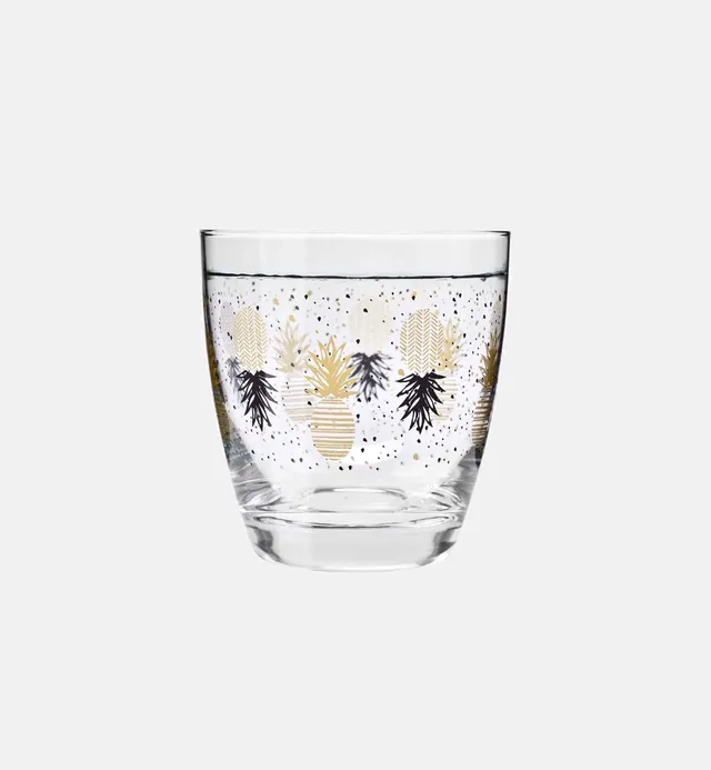 krosno-ananas-verre-d-cor-370-ml-noir-dor image 1