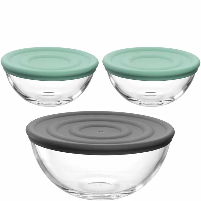 leonardo-cucina-bols-en-verre-6-pi-ces-avec-couvercles-silicone image 1