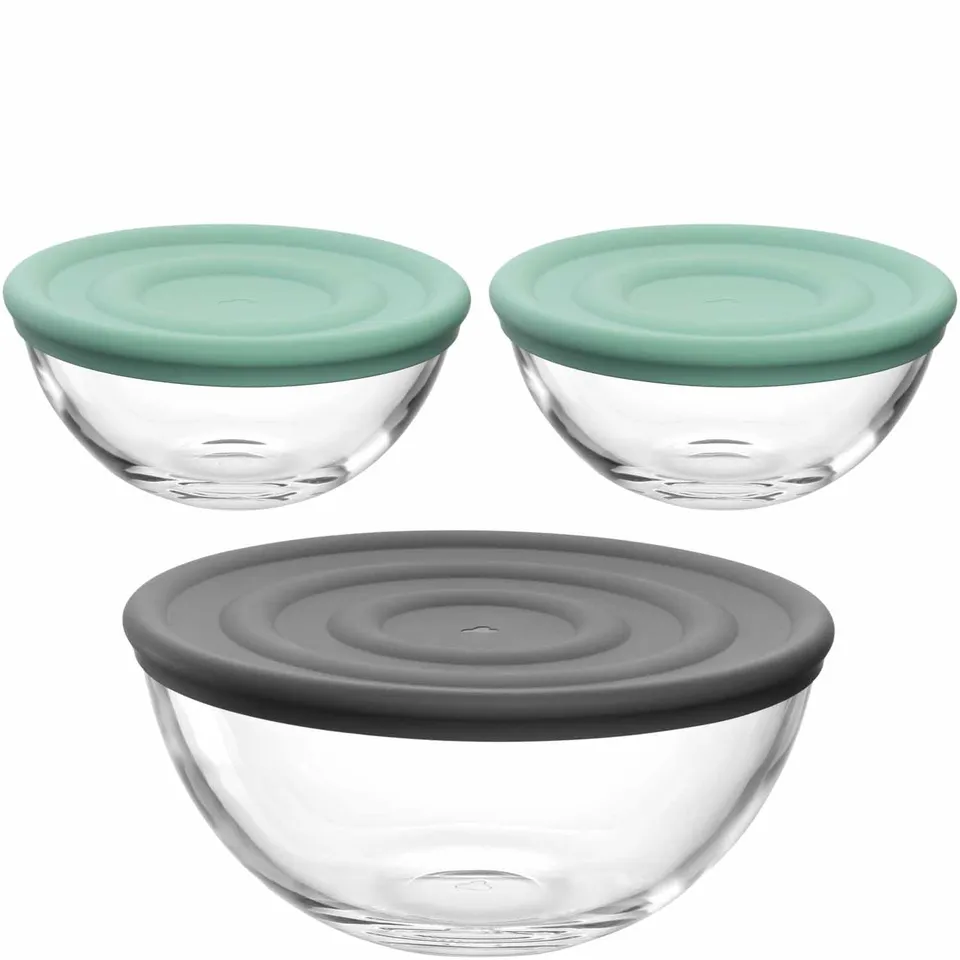 leonardo-cucina-bols-en-verre-6-pi-ces-avec-couvercles-silicone image 1