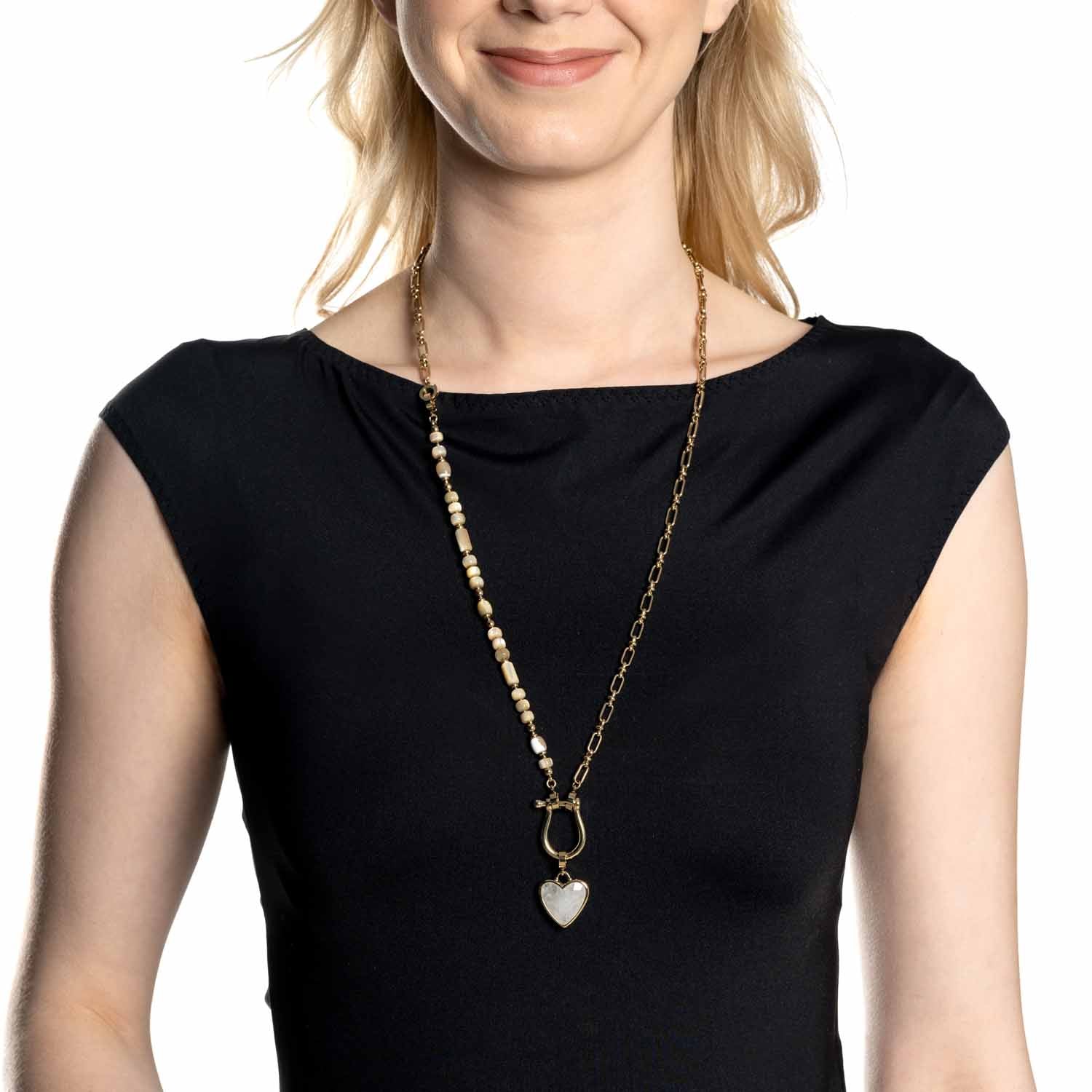 leonardo-clip-mix-kareen-collier-dor-69-cm-coeur-jade image 3