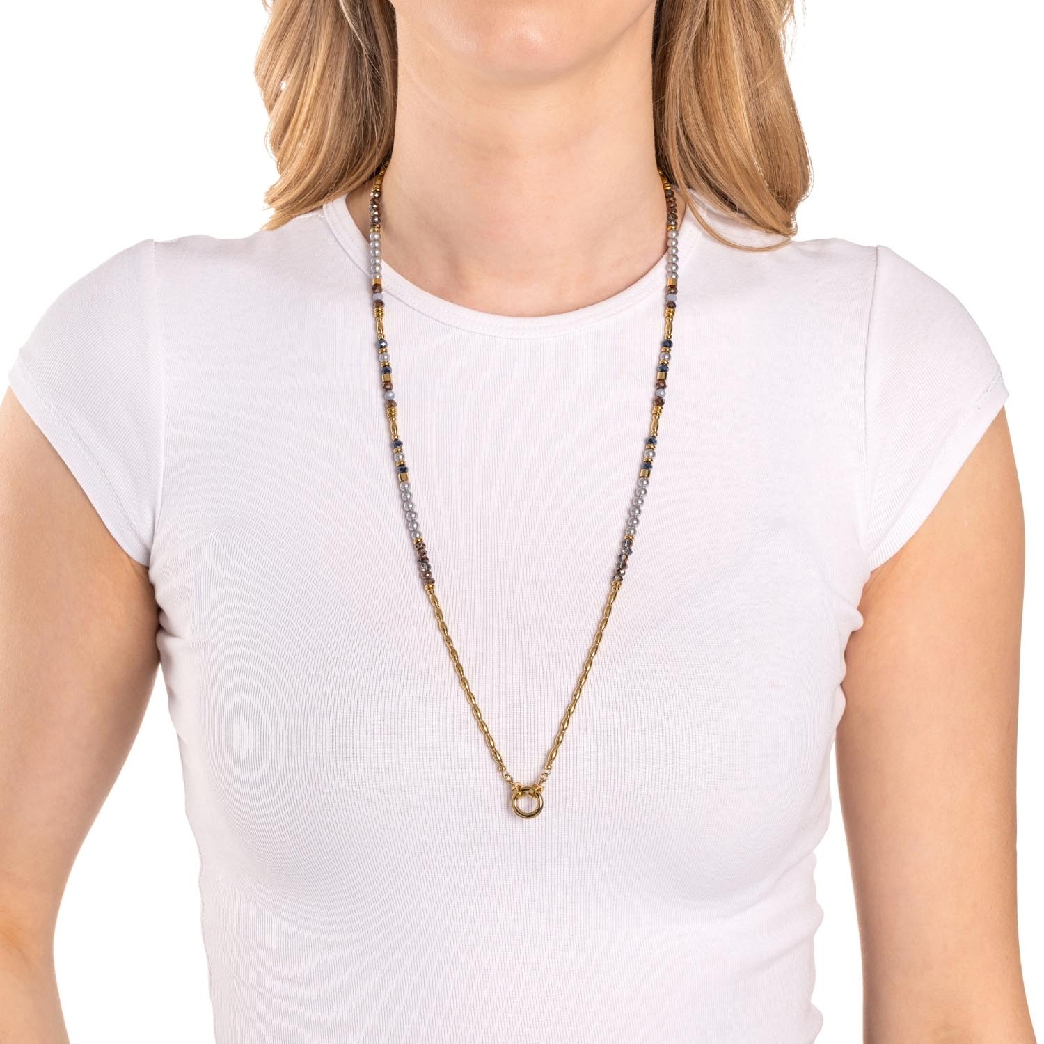 leonardo-cindy-collier-sautoir-perles-bleu-70-cm-dor image 3