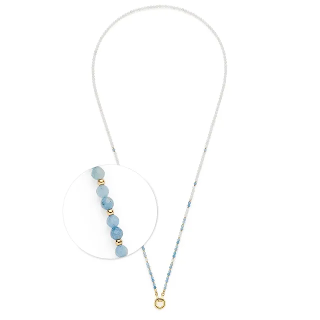 leonardo-bisca-collier-80-cm-dor-clip-mix-pierres-bleues image 1