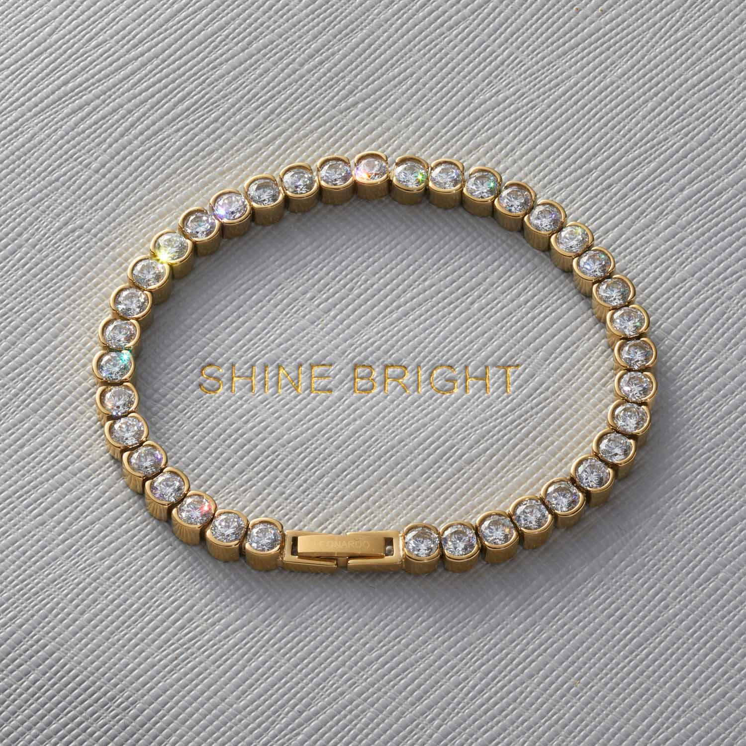 leonardo-cremona-bracelet-tennis-dor-zirconia image 6