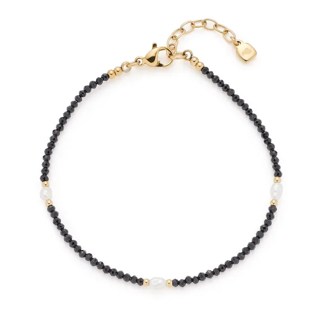 leonardo-ciao-nola-bracelet-dor-perles-noires image 1