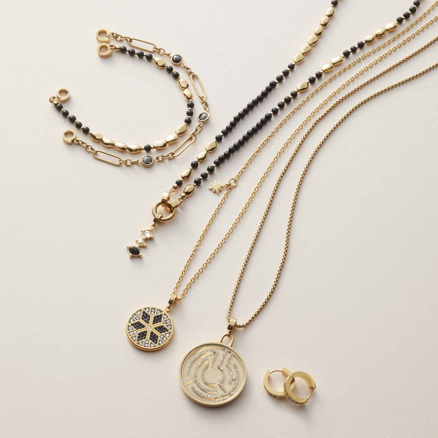 leonardo-delica-bracelet-or-clip-mix-pierres-noires image 4