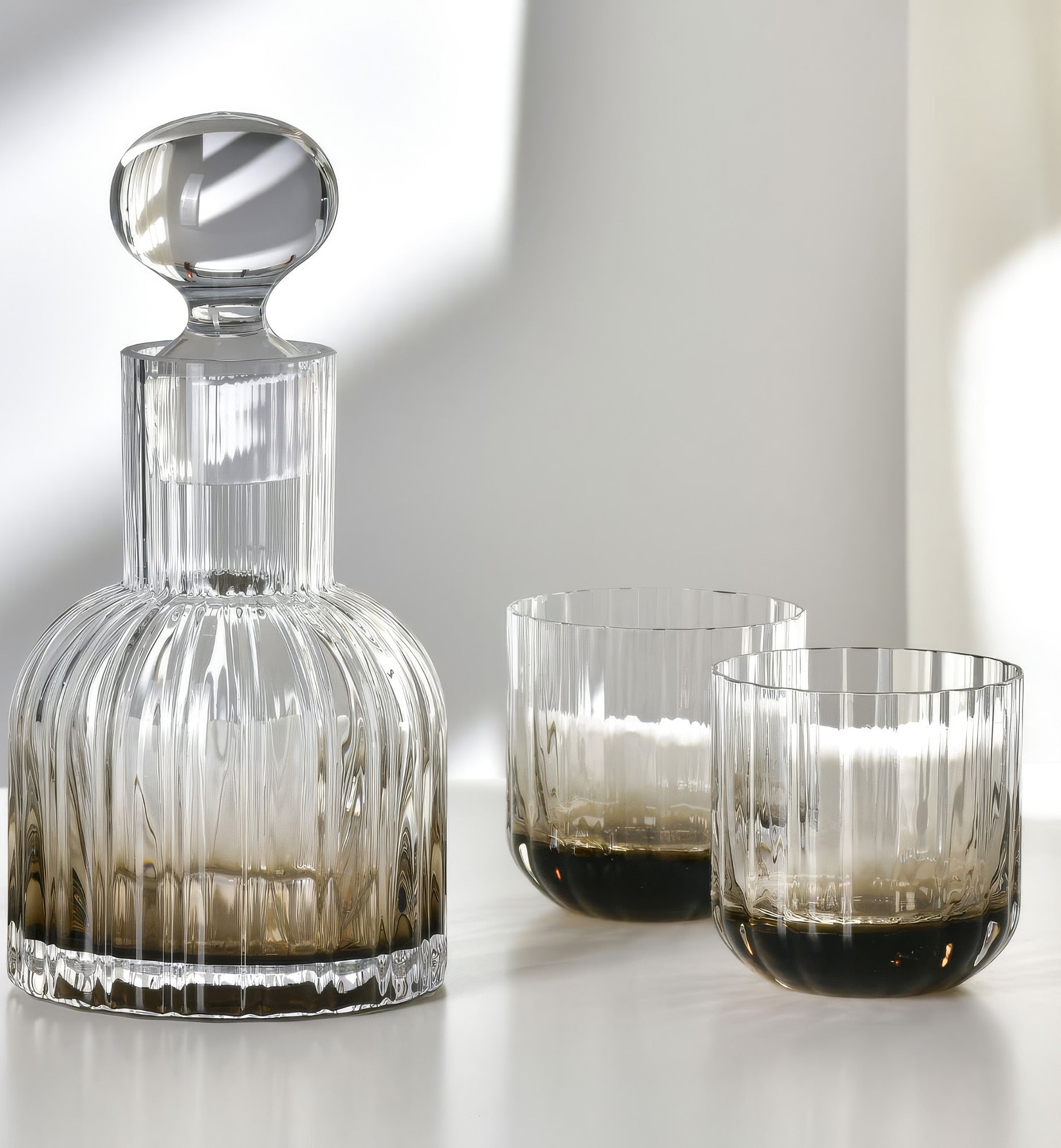 krosno-gemstone-carafe-eau-2-verres-quartz-fum image 8
