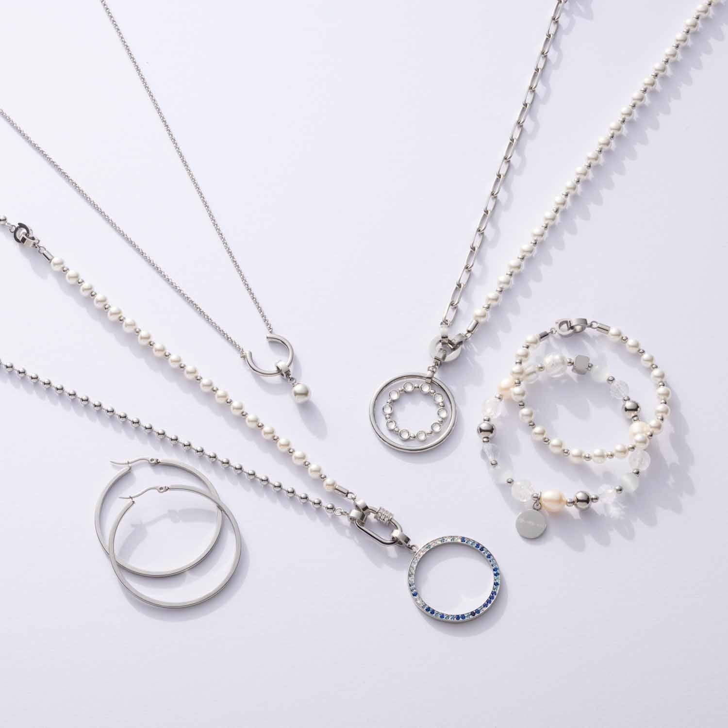 leonardo-dotty-clip-mix-collier-boules-argent-60-cm image 8
