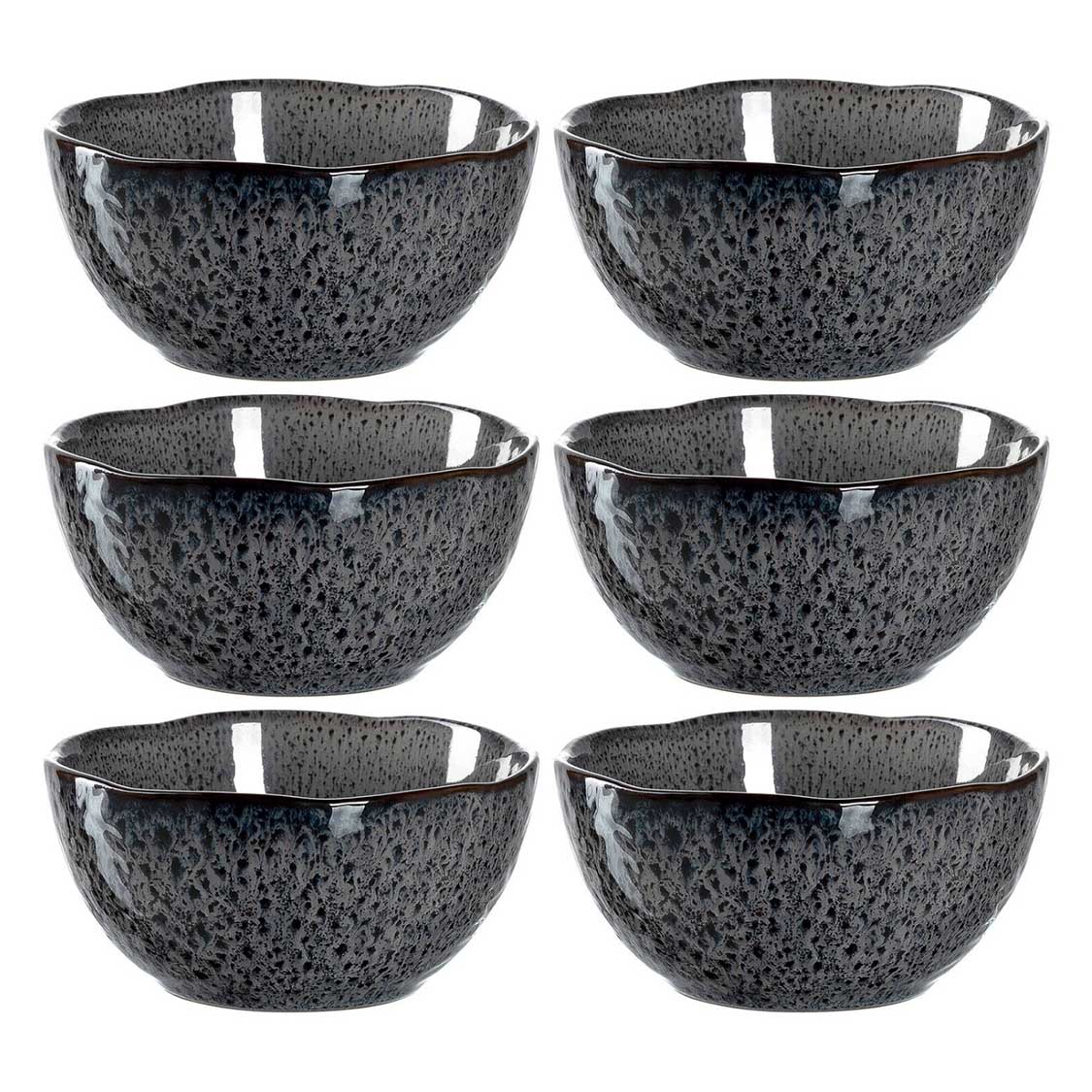 leonardo-matera-bol-c-ramique-anthracite-12-cm-lot-6 image 1