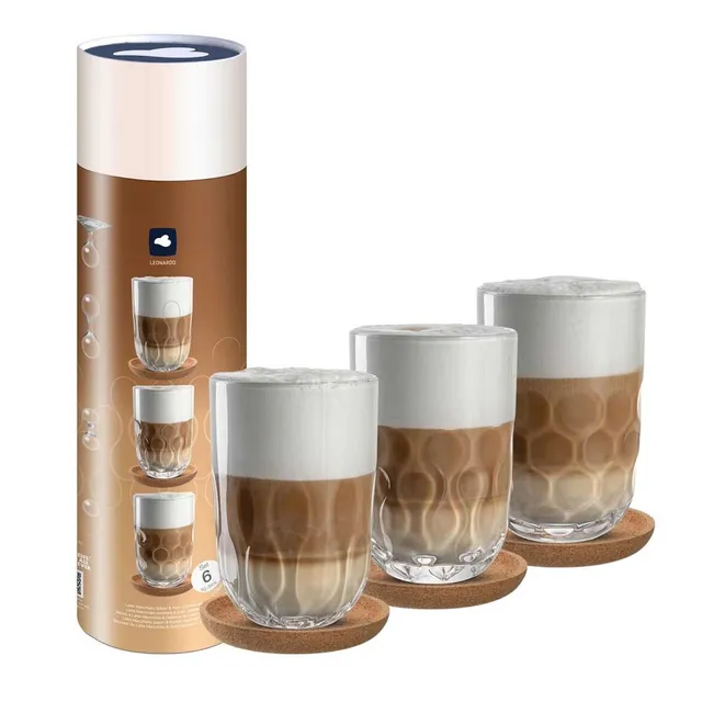 leonardo-gocce-verres-latte-macchiato-6-pi-ces-li-ge image 1