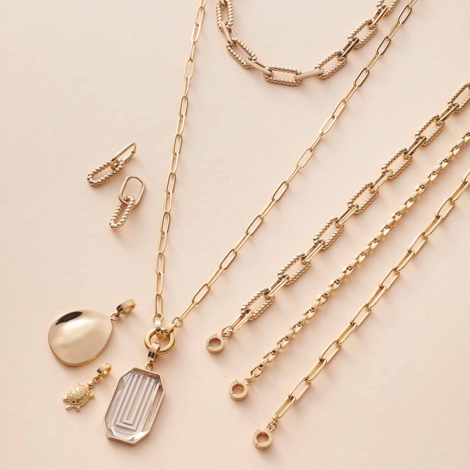 leonardo-clip-mix-moda-80-cm-collier-dor-maillons-trombone image 4