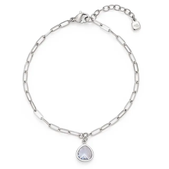 leonardo-indra-bracelet-bleu-chaine-paperclip-verre image 1