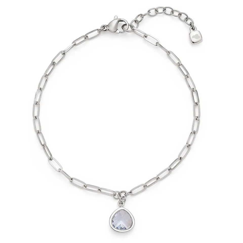 leonardo-indra-bracelet-bleu-chaine-paperclip-verre image 1
