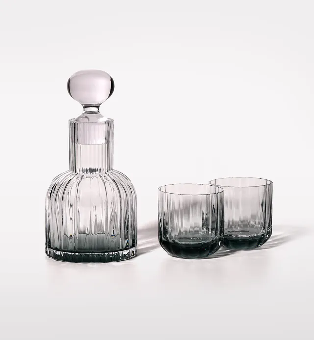 krosno-marszalkowska-carafe-2-verres-eau-aigue-marine-cristal image 1