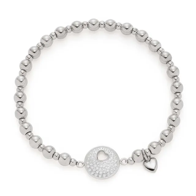leonardo-sue-amour-bracelet-acier-argent-lastique-c-ur image 1