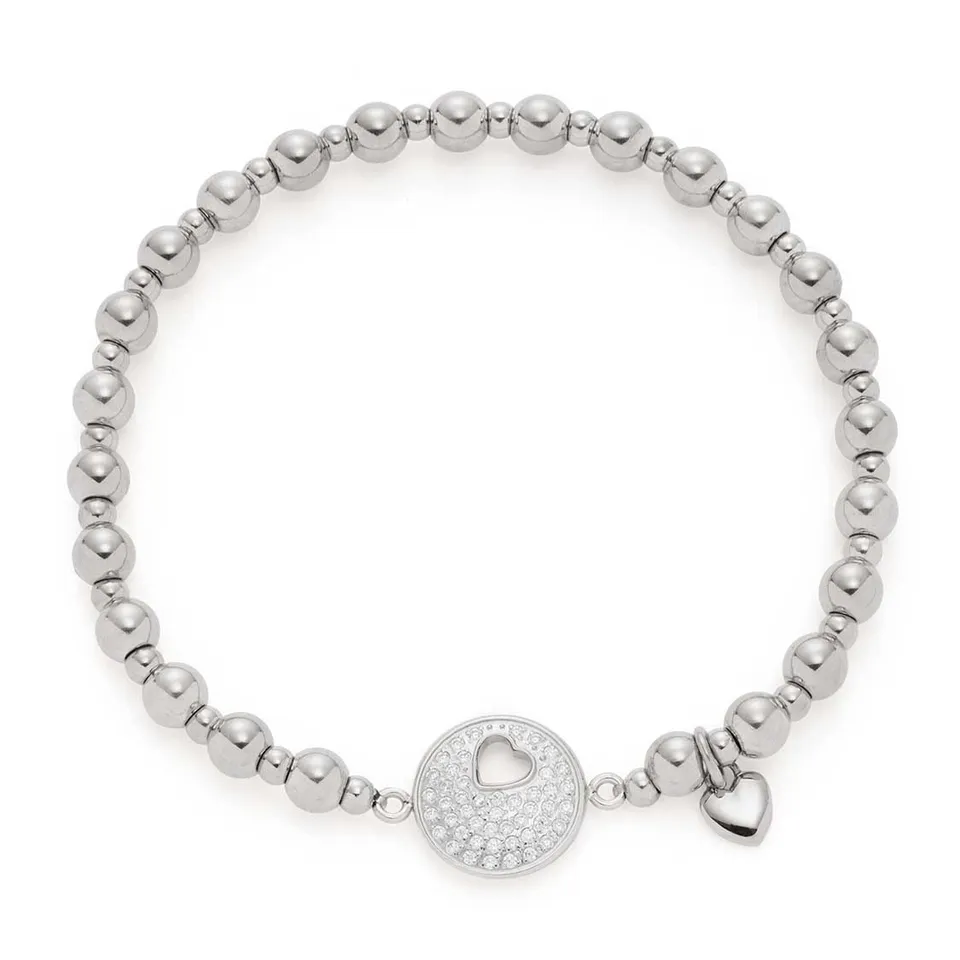 leonardo-sue-amour-bracelet-acier-argent-lastique-c-ur image 1