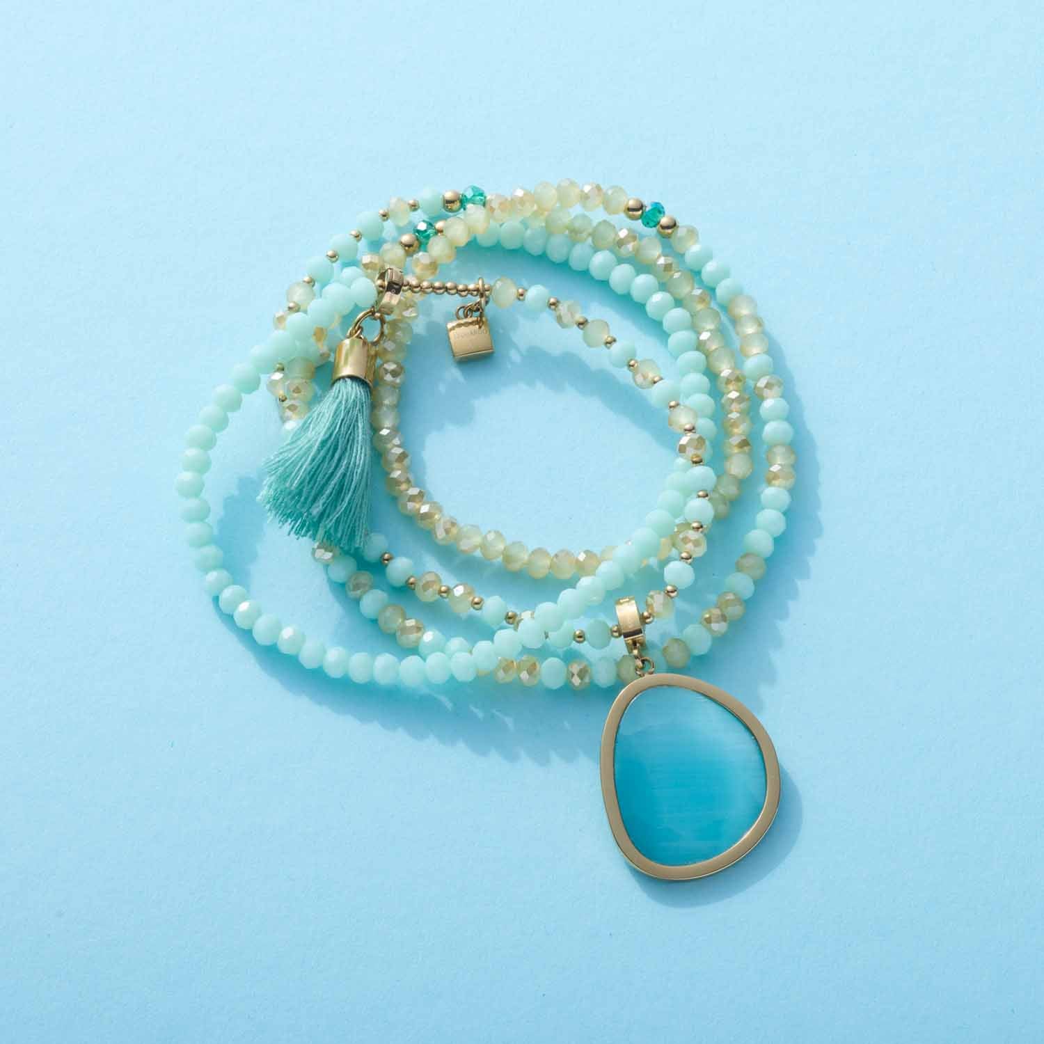 leonardo-donna-80-cm-collier-perles-turquoise-t-dor image 8