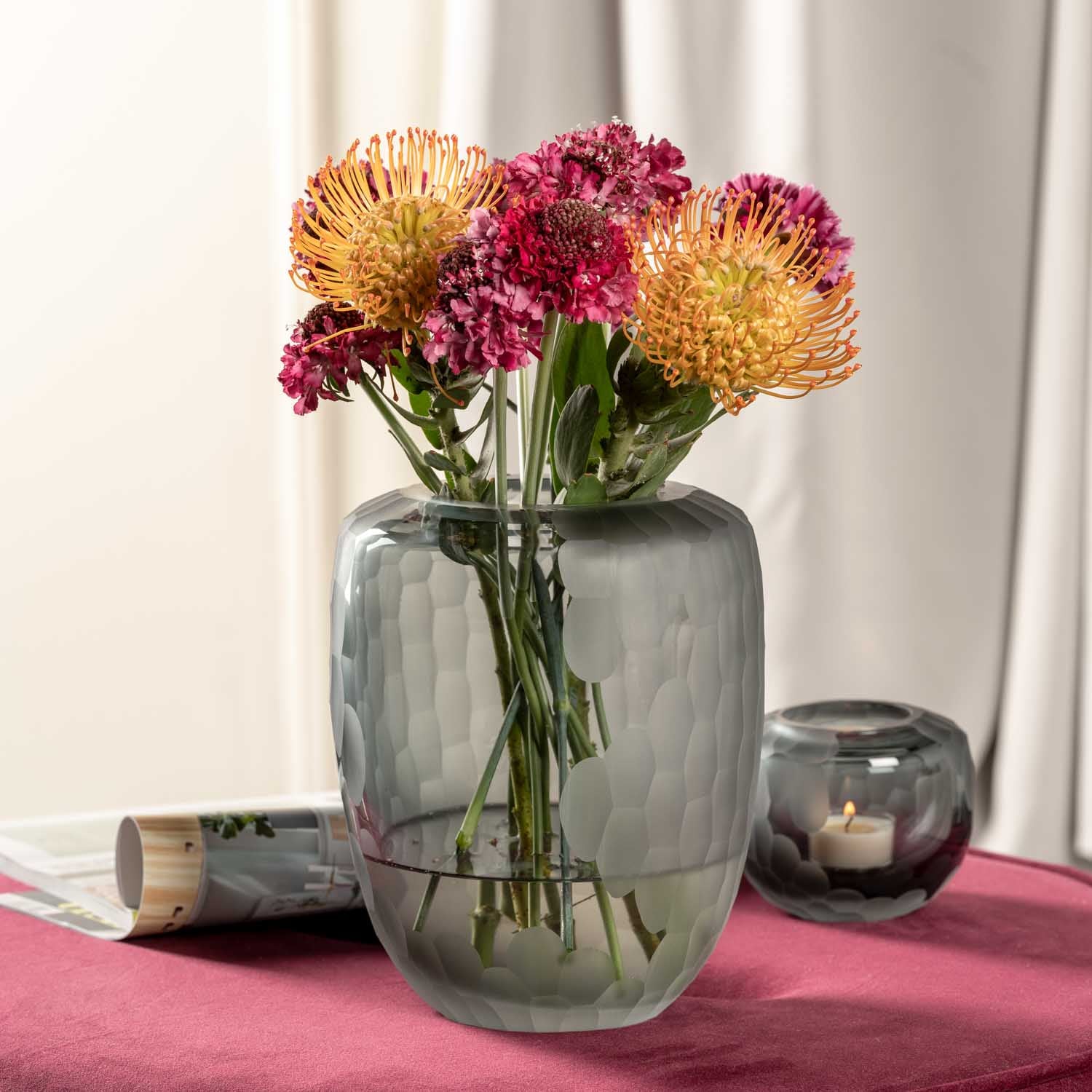 leonardo-bellagio-vase-22-cm-anthracite-verre-fait-main image 5