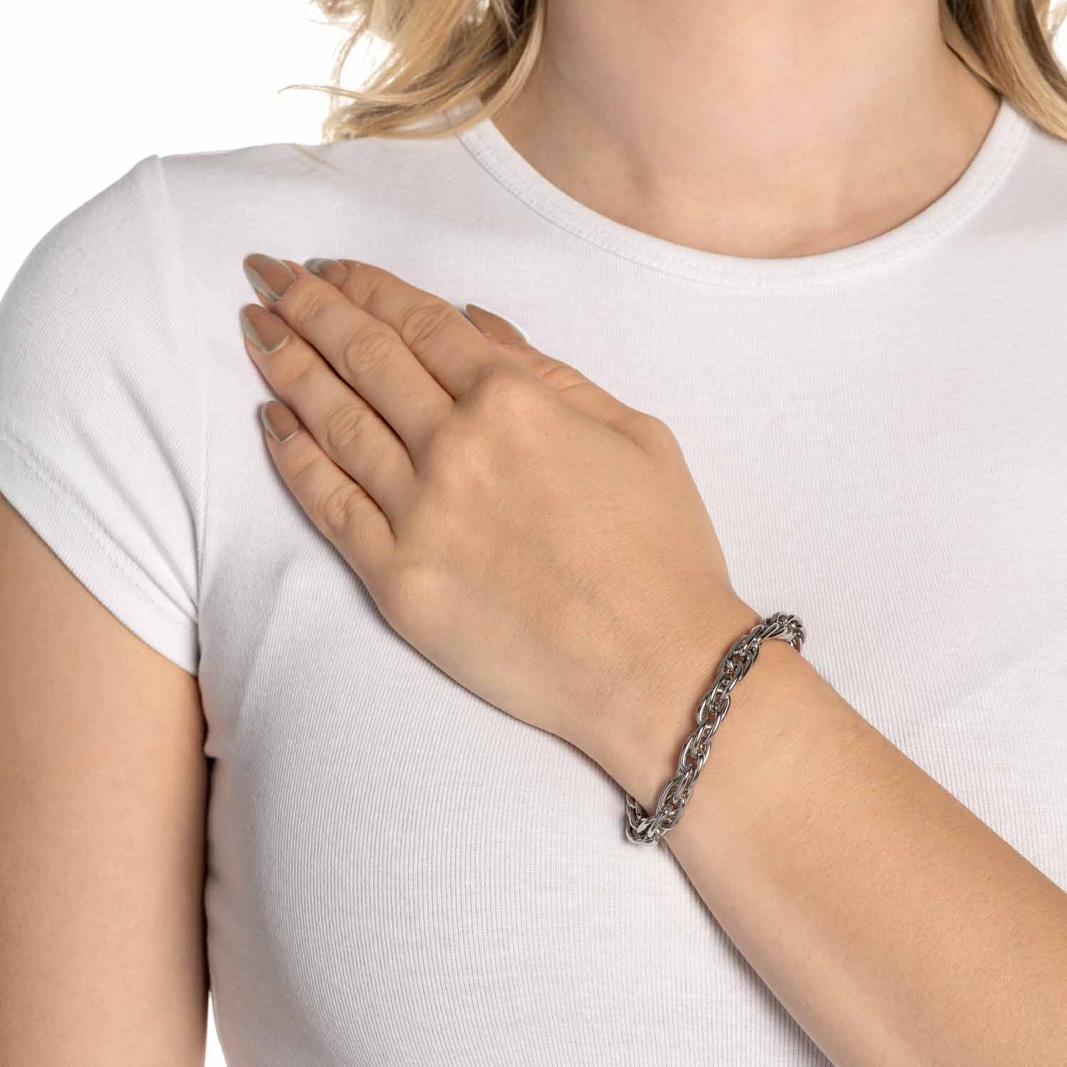 leonardo-sina-bracelet-acier-argent-maillons-ovales image 3