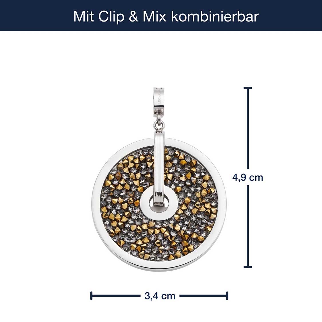 leonardo-clip-mix-pendentif-blanca-grey-acier-gris image 4