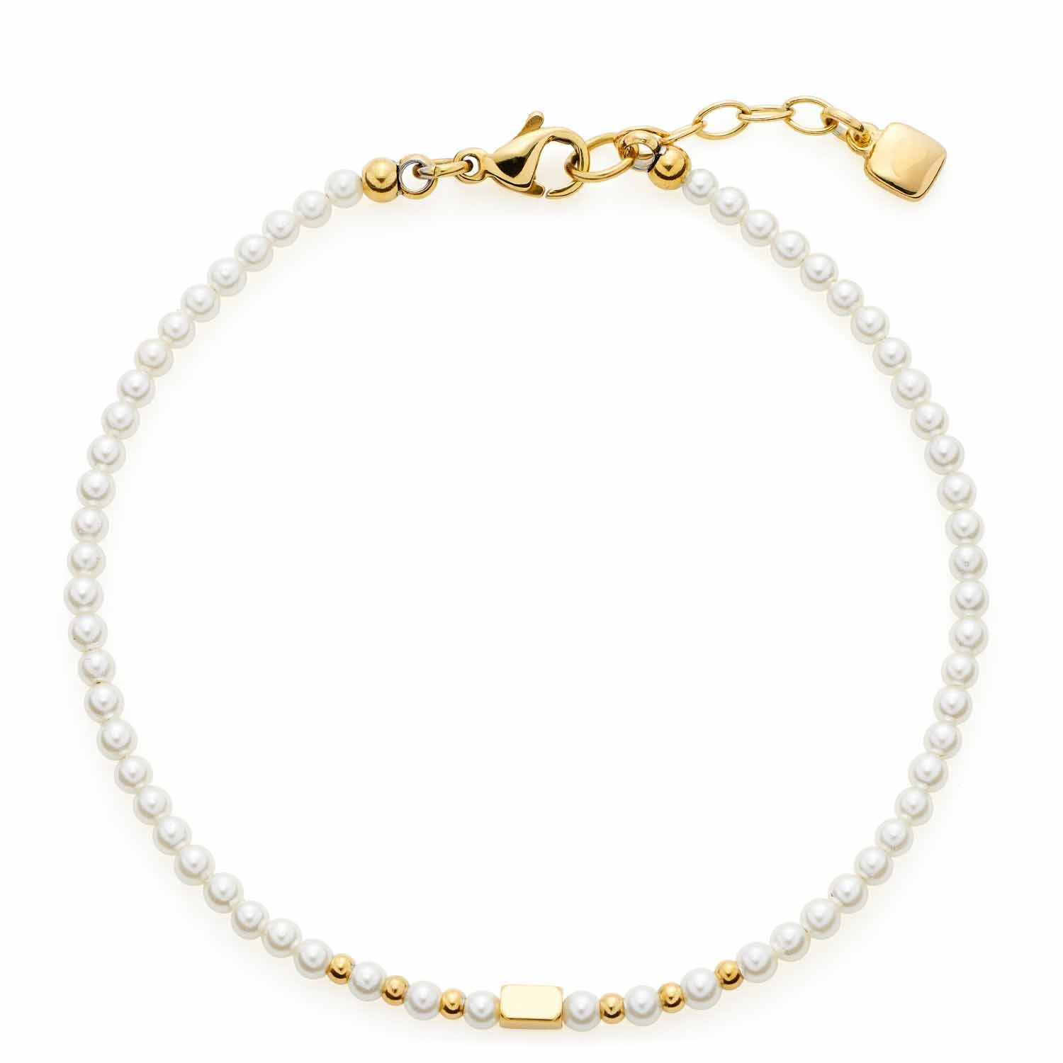 leonardo-doro-ciao-bracelet-perles-femme-blanc-acier image 1