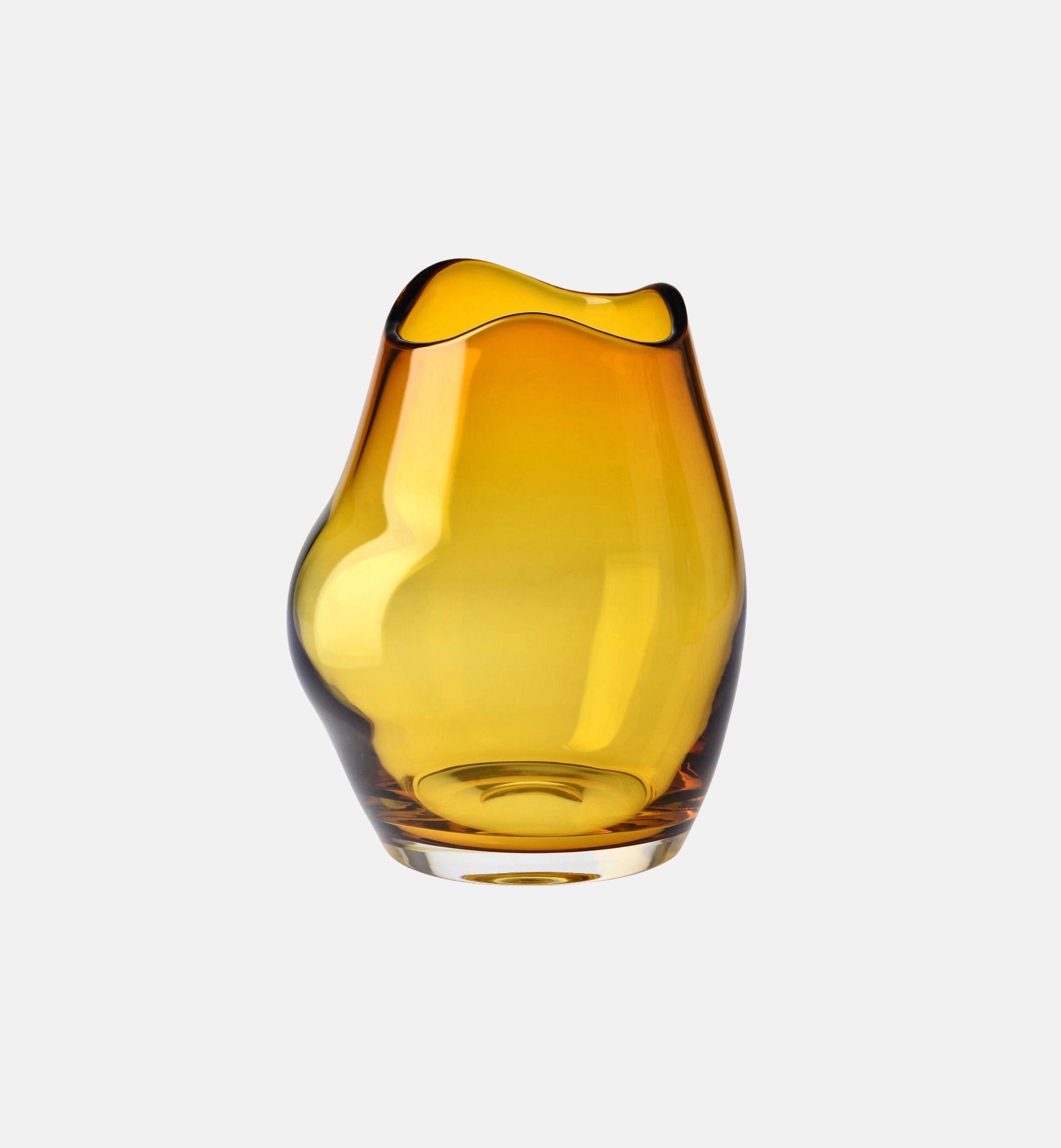krosno-organic-vase-cristal-ambre-28-cm-fait-main image 1