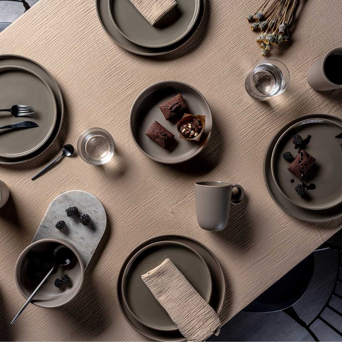leonardo-roma-assiette-c-ramique-22-cm-taupe-lot-6 image 8