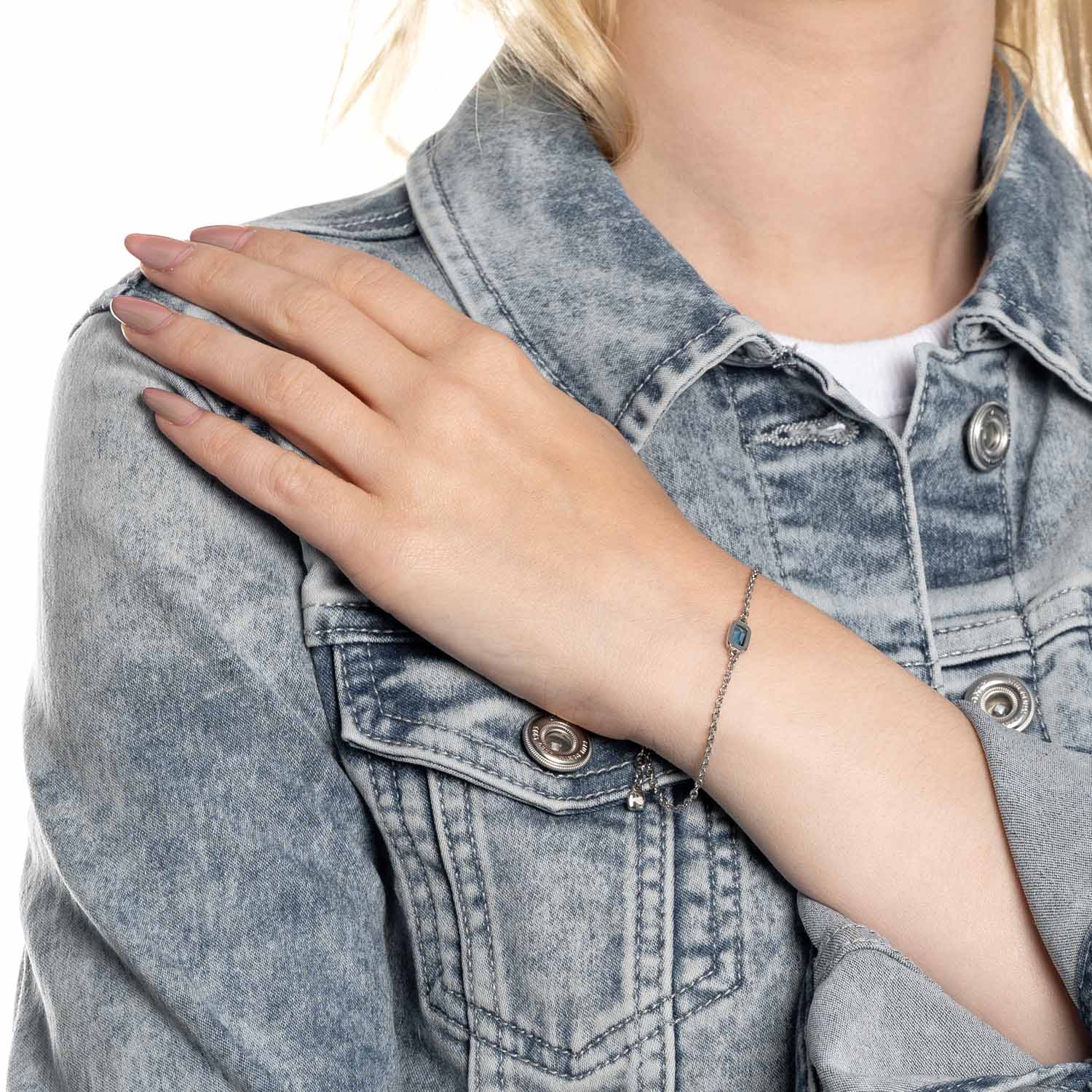 leonardo-sophia-ciao-bracelet-bleu-acier-pierre-baguette image 2