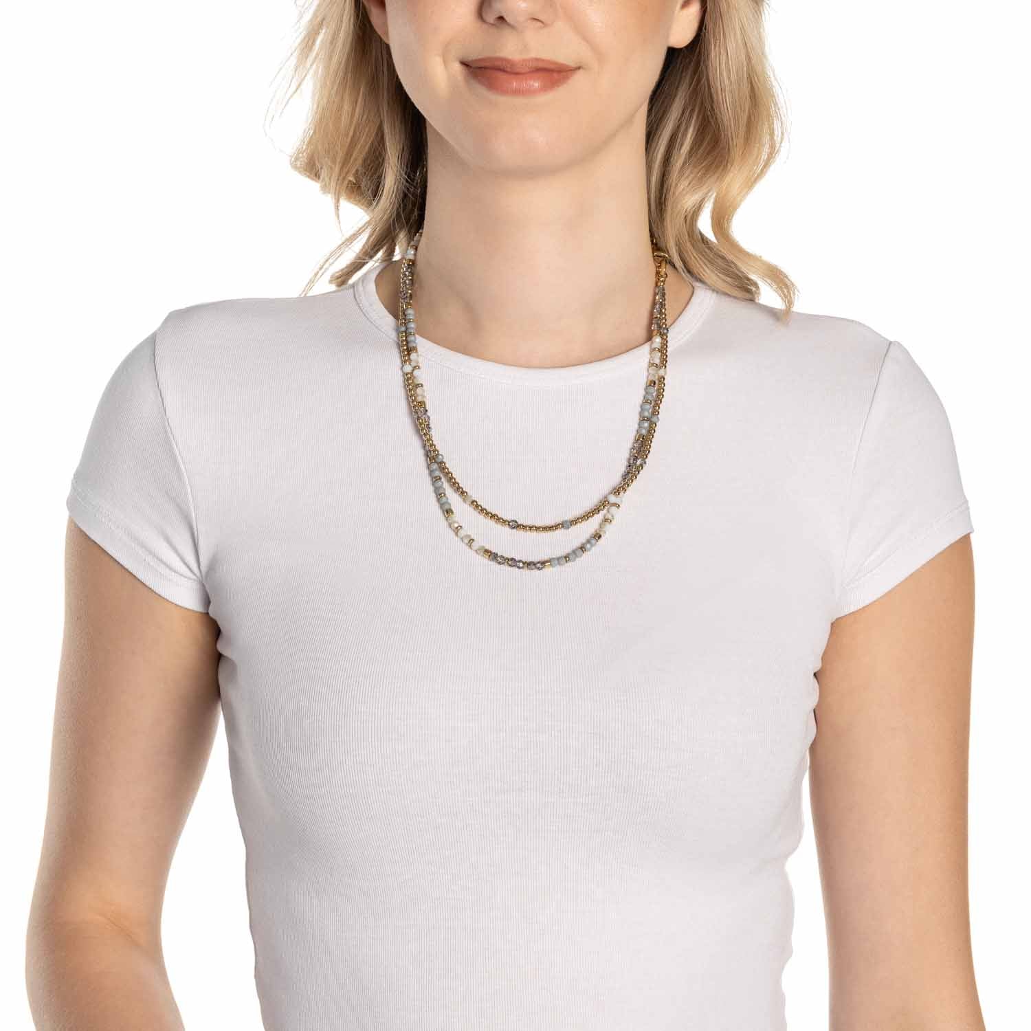 leonardo-bernadette-collier-dor-50-cm-perles-bicolore image 4
