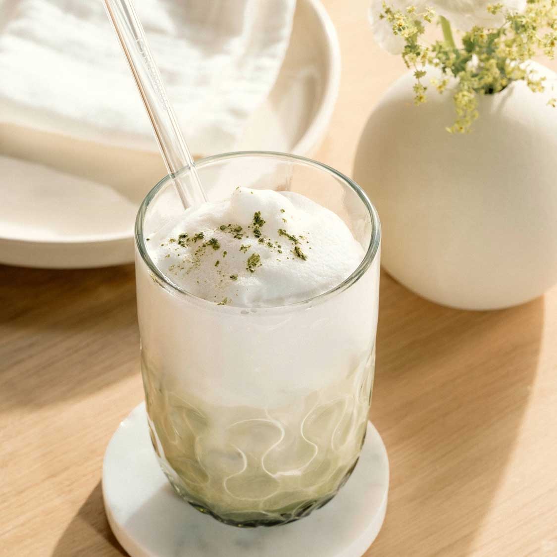 leonardo-gocce-verre-matcha-latte-lot-4-paille-vert image 4
