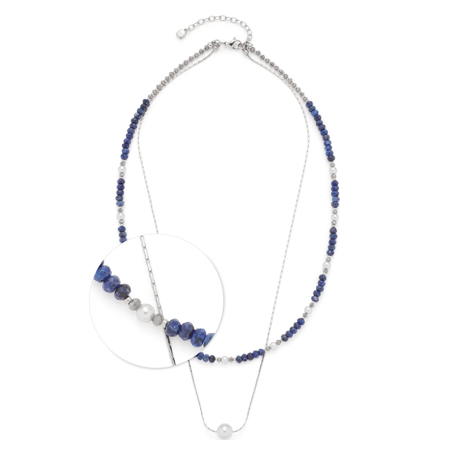 leonardo-anjana-45-cm-collier-perles-bleues-double-rang image 1