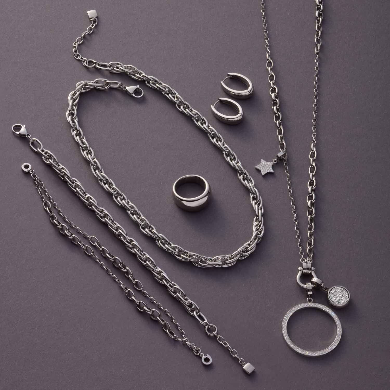 leonardo-sina-bracelet-acier-argent-maillons-ovales image 2