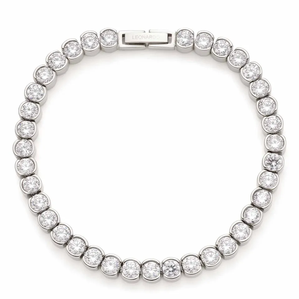 leonardo-cremona-bracelet-tennis-argent-zircons-blancs image 1
