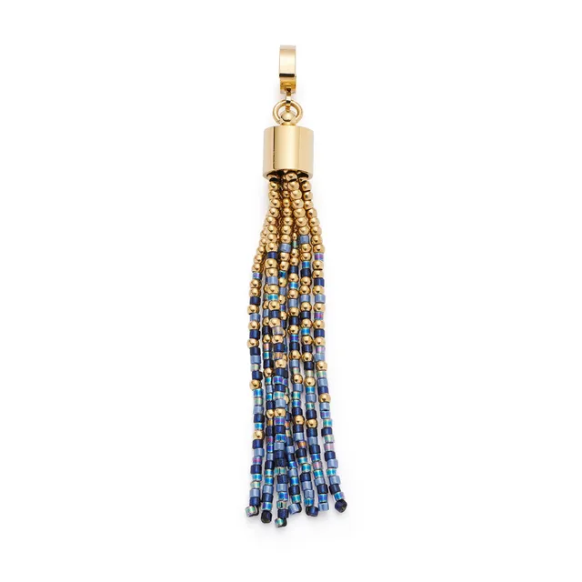 leonardo-lou-clip-mix-pendentif-pompon-bleu-dor-m image 1