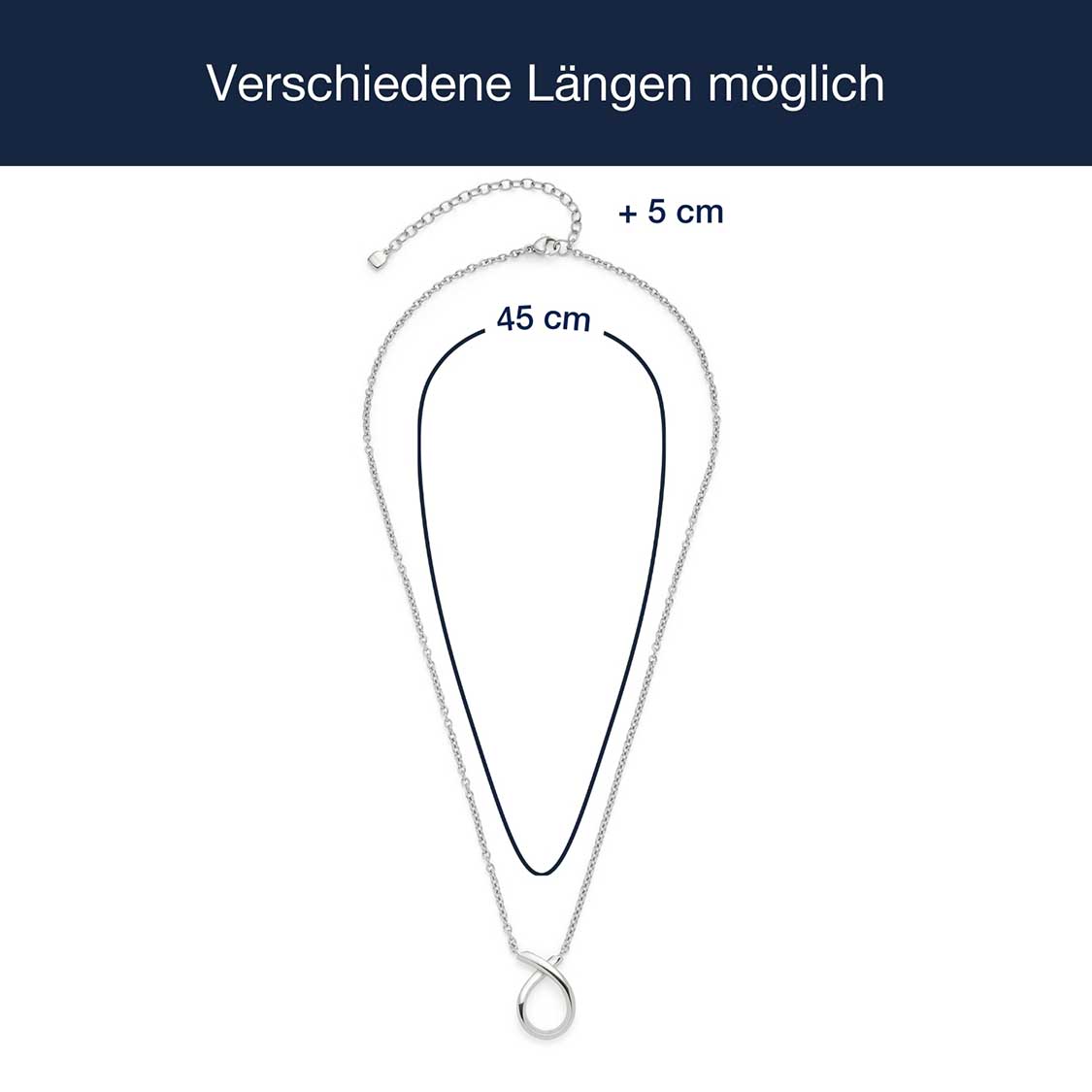 leonardo-anja-collier-argent-45-cm-clip-mix image 4