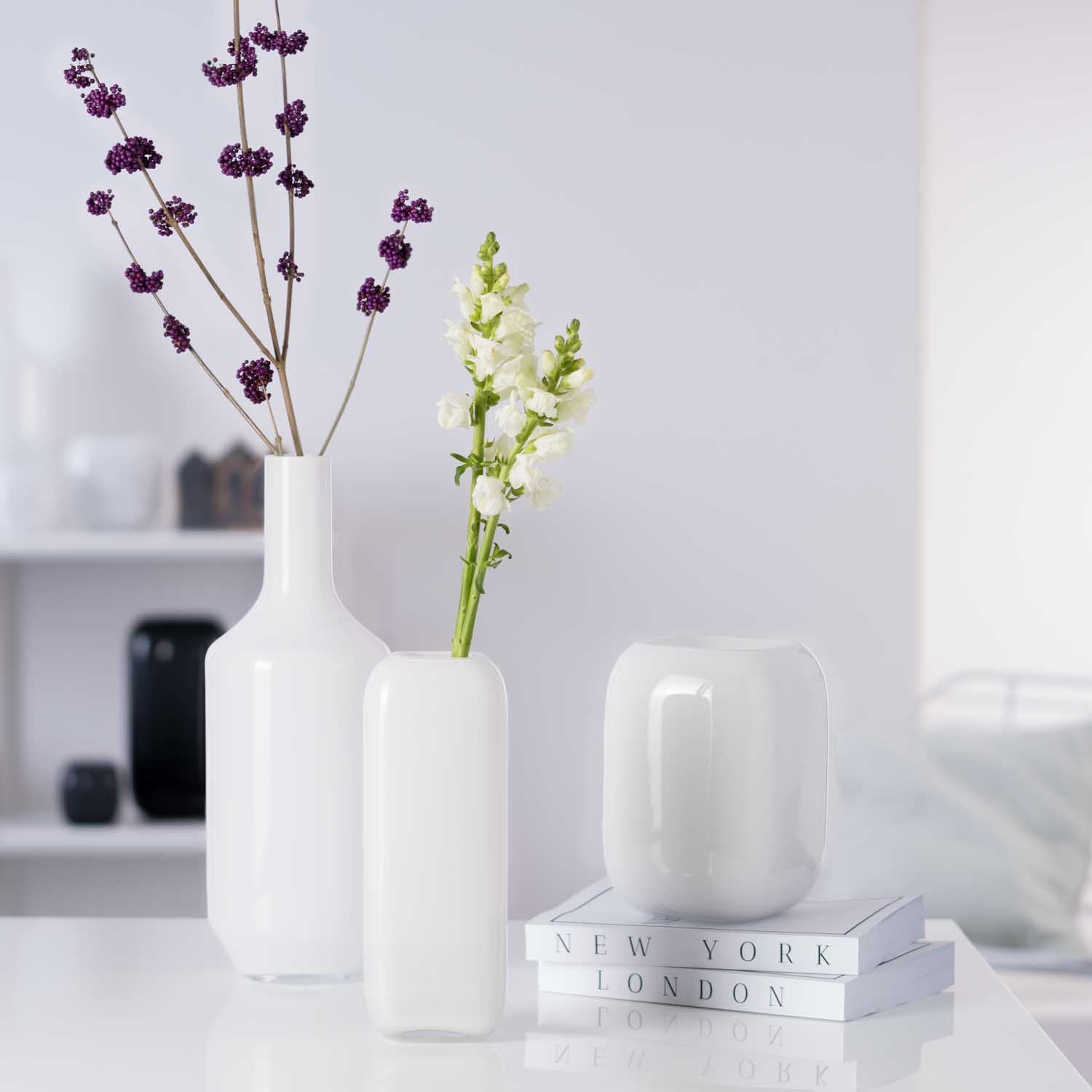 leonardo-milano-vase-blanc-20-cm-verre-fait-main image 2