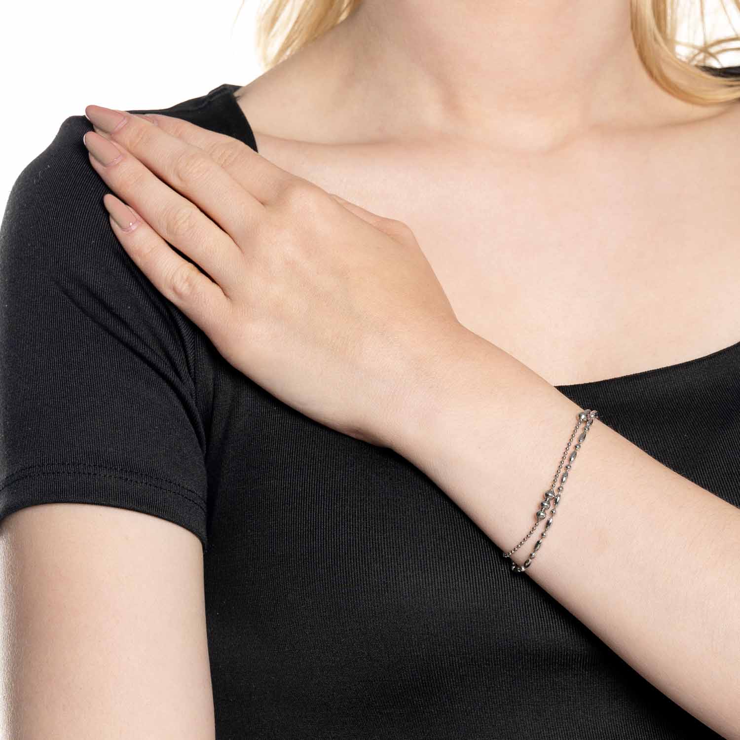 leonardo-ilvi-bracelet-argent-clip-mix-double-rang image 2